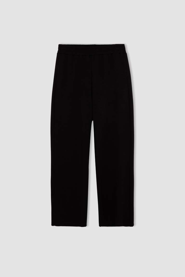 Relax Fit Yumuşak Dokulu Geniş Paça Pantolon