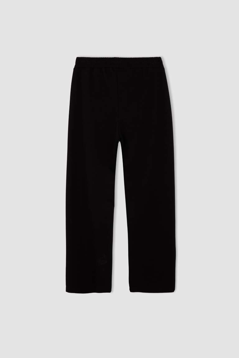 Relax Fit Yumuşak Dokulu Geniş Paça Pantolon