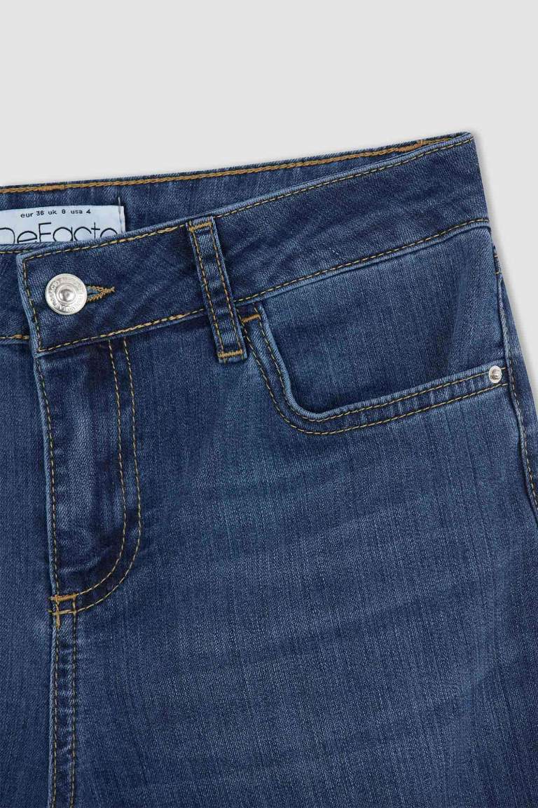 İspanyol Paça Düşük Bel Jean Pantolon