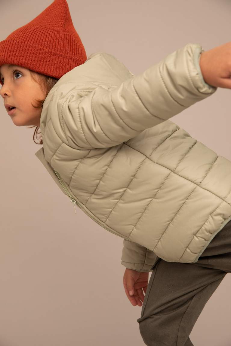 Baby Boy Hooded Fleece Lined Puffer Jacket
