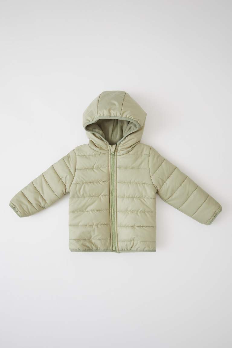 Baby Boy Hooded Fleece Lined Puffer Jacket
