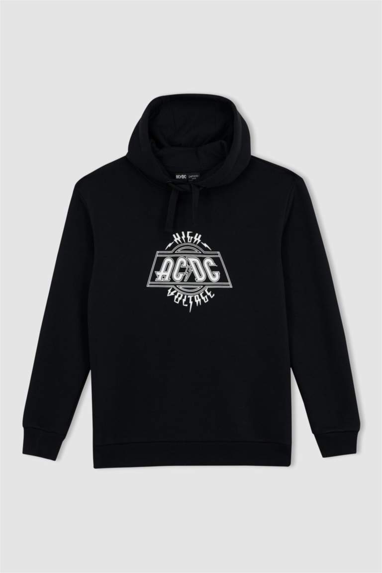 Black Man AC/DC Licensed Regular Fit Crew Neck Sweatshirt 2739319 | DeFacto