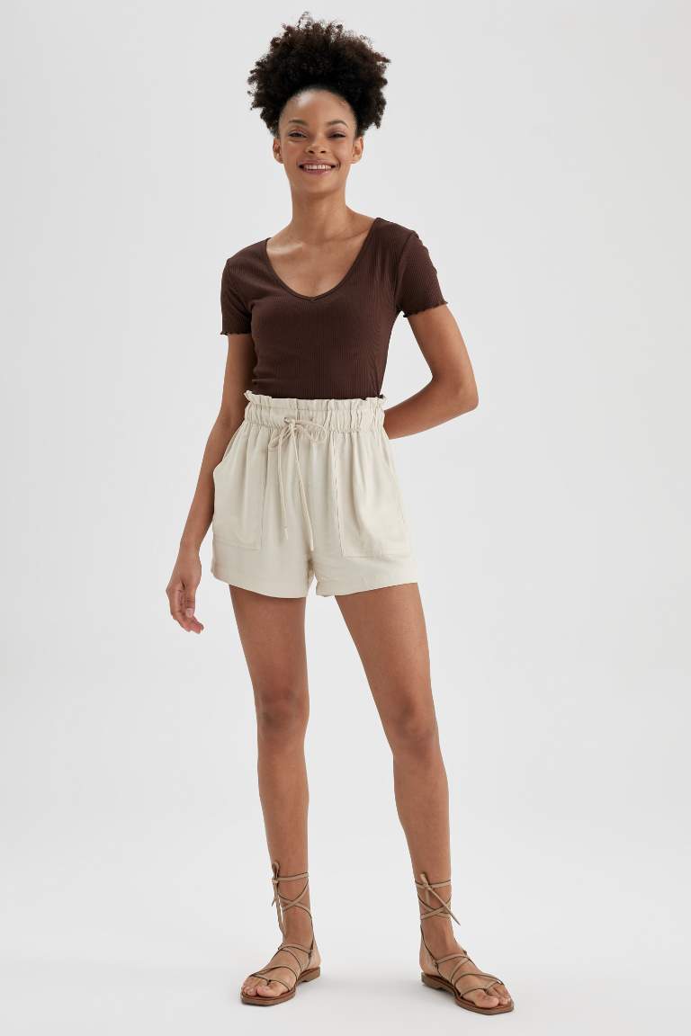 Regular Fit Viscose Shorts