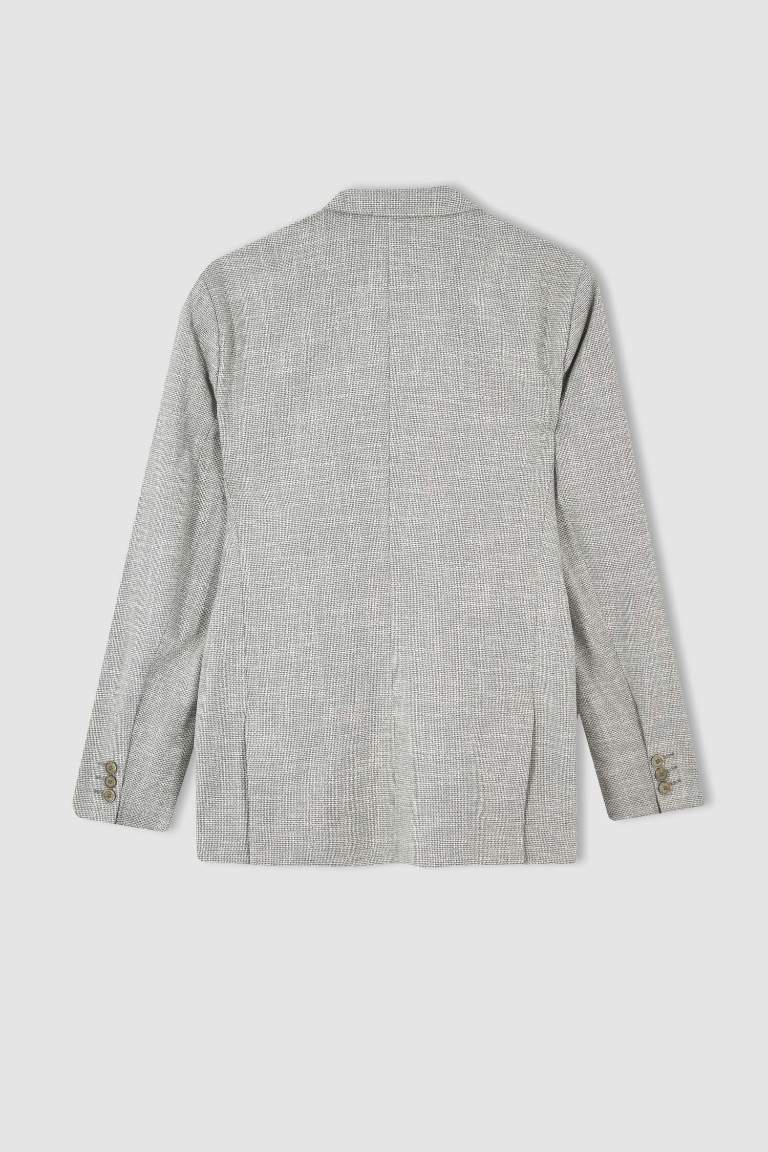 Slim Fit Yarım Astar Blazer Ceket