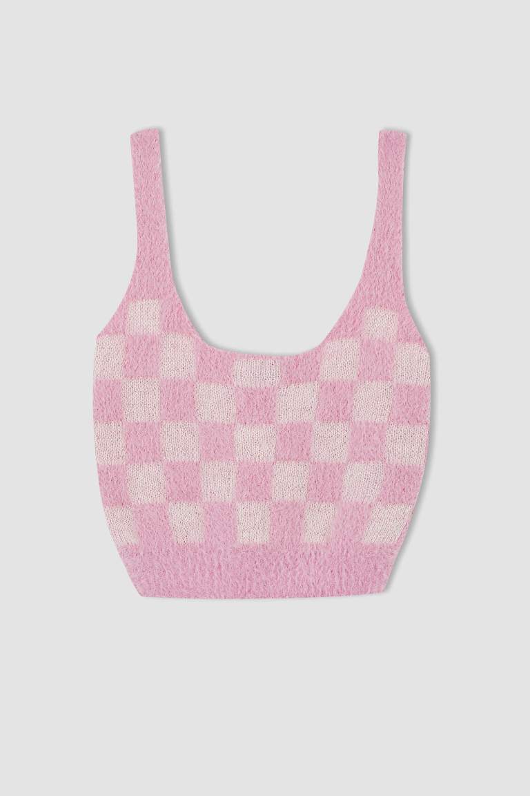 Coool Slim Fit Kare Yaka Dama Desenli Pelüş Atlet