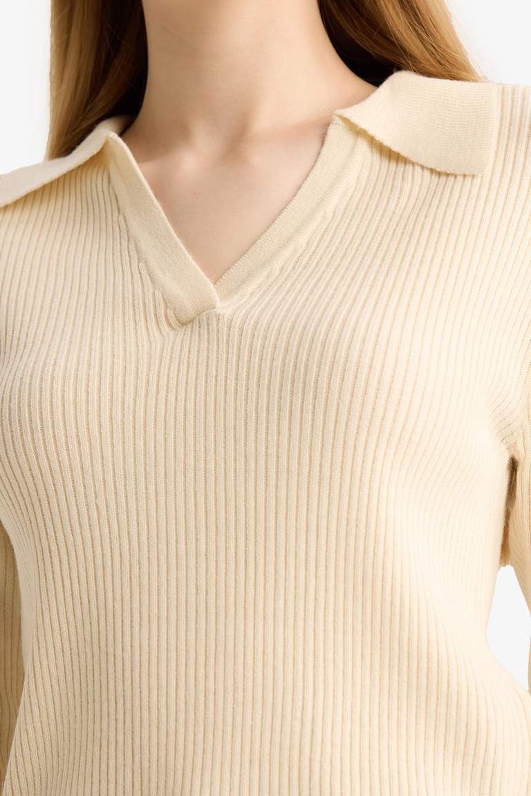 Coool Slim Fit Dar Kesim Polo Yaka Triko Kazak