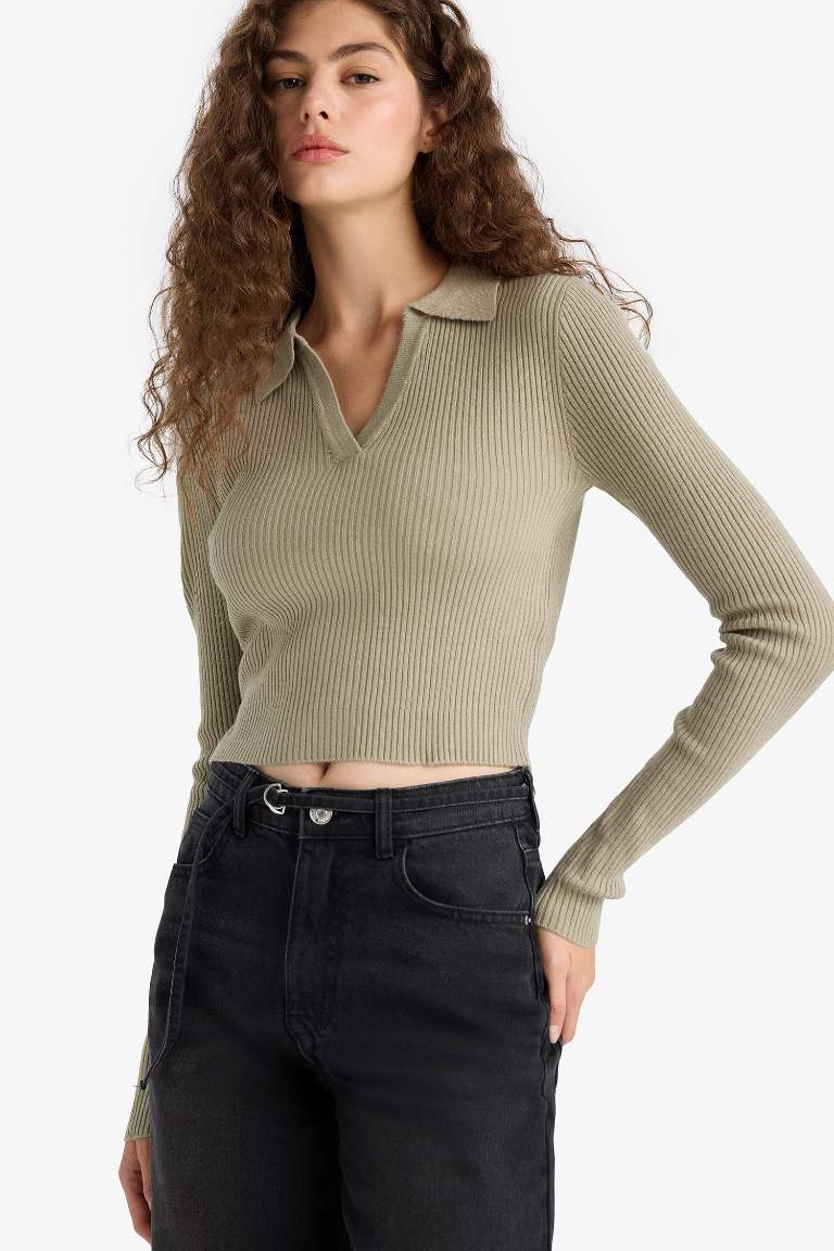Coool Slim Fit Dar Kesim Polo Yaka Triko Kazak
