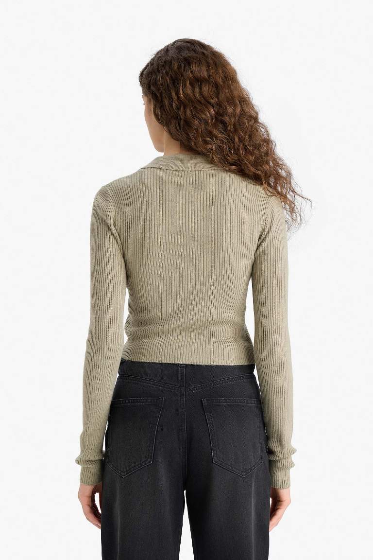 Coool Slim Fit Dar Kesim Polo Yaka Triko Kazak