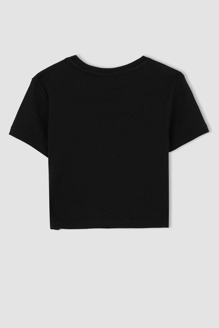 Coool Marvel Slim Fit Bisiklet Yaka Kısa Kollu Crop Tişört