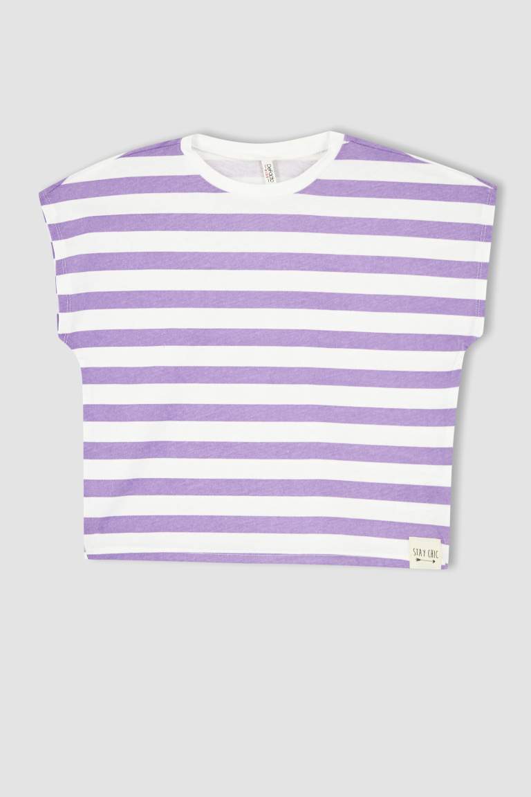 Girl Regular Fit Striped Short Sleeve T-Shirt