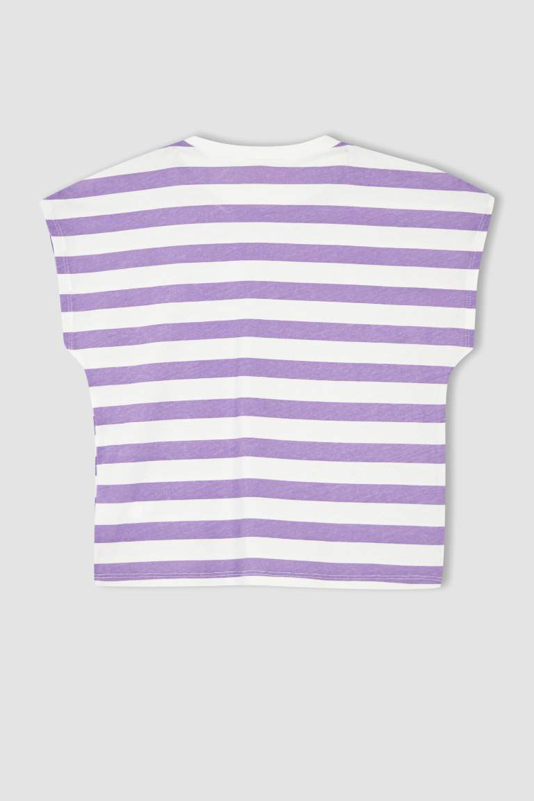 T-shirt rayé à manches courtes pour Fille