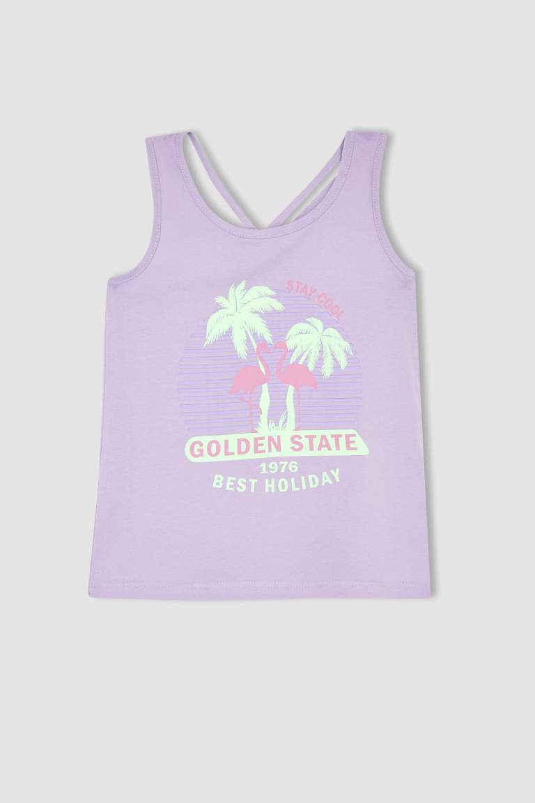 Girl Regular Fit Slogan Print Vest