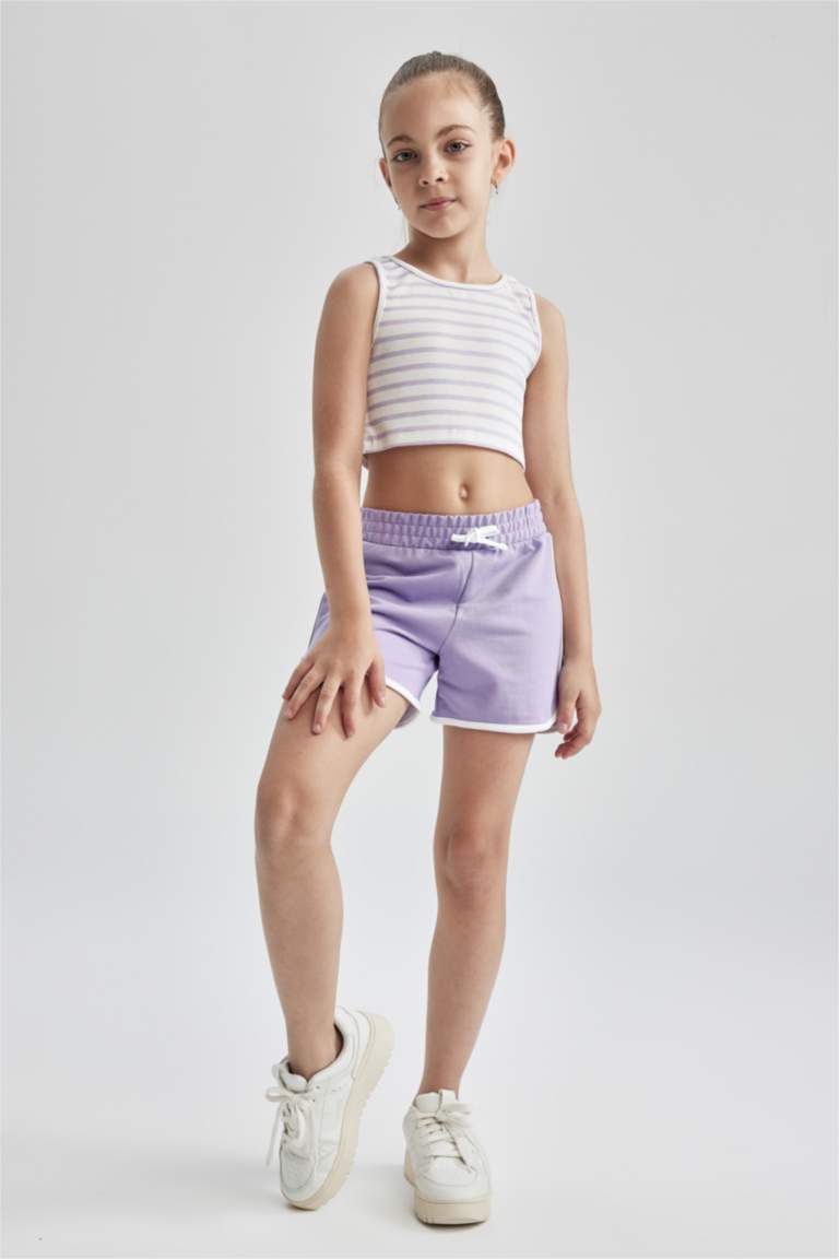 Girl Sleeveless Striped Camisole Crop Vest