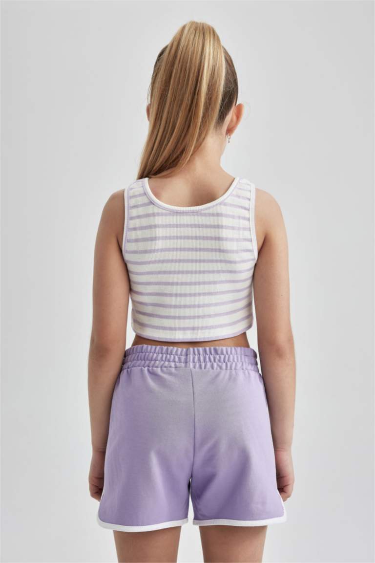 Girl Sleeveless Striped Camisole Crop Vest