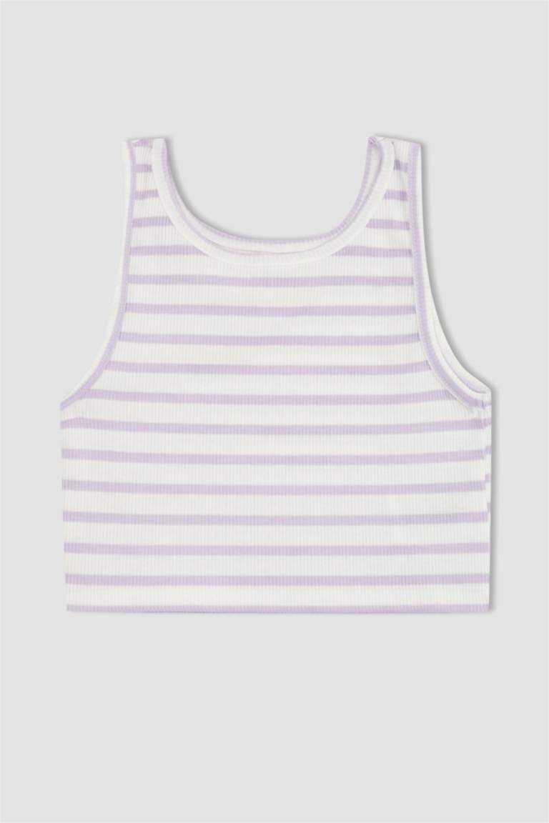 Girl Sleeveless Striped Camisole Crop Vest
