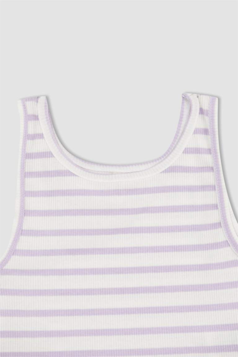 Girl Sleeveless Striped Camisole Crop Vest