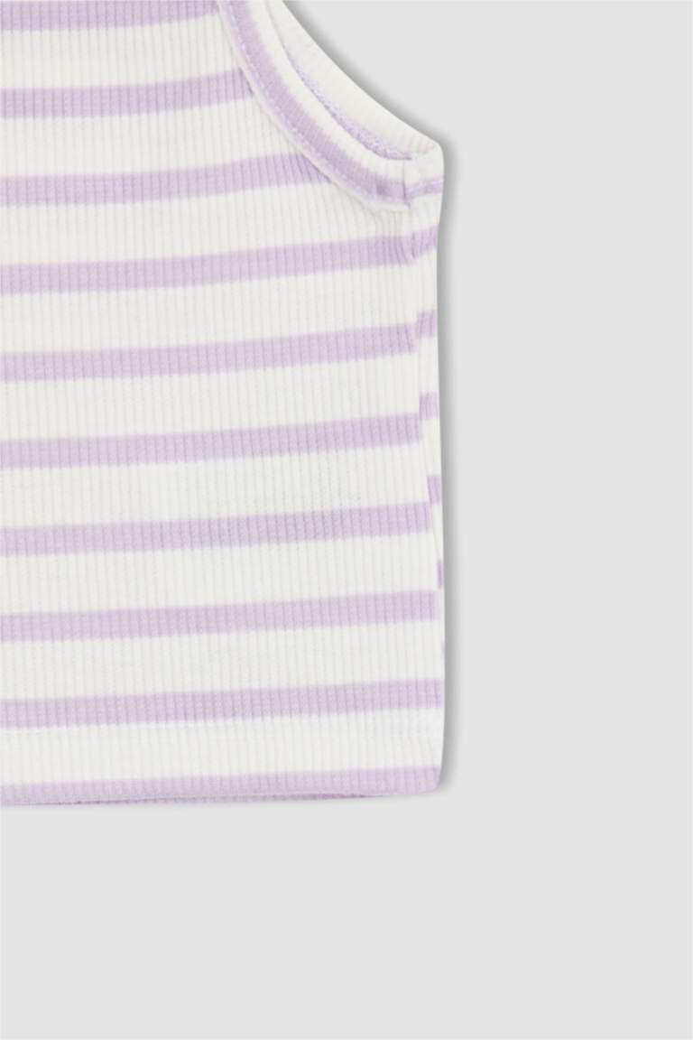 Girl Sleeveless Striped Camisole Crop Vest