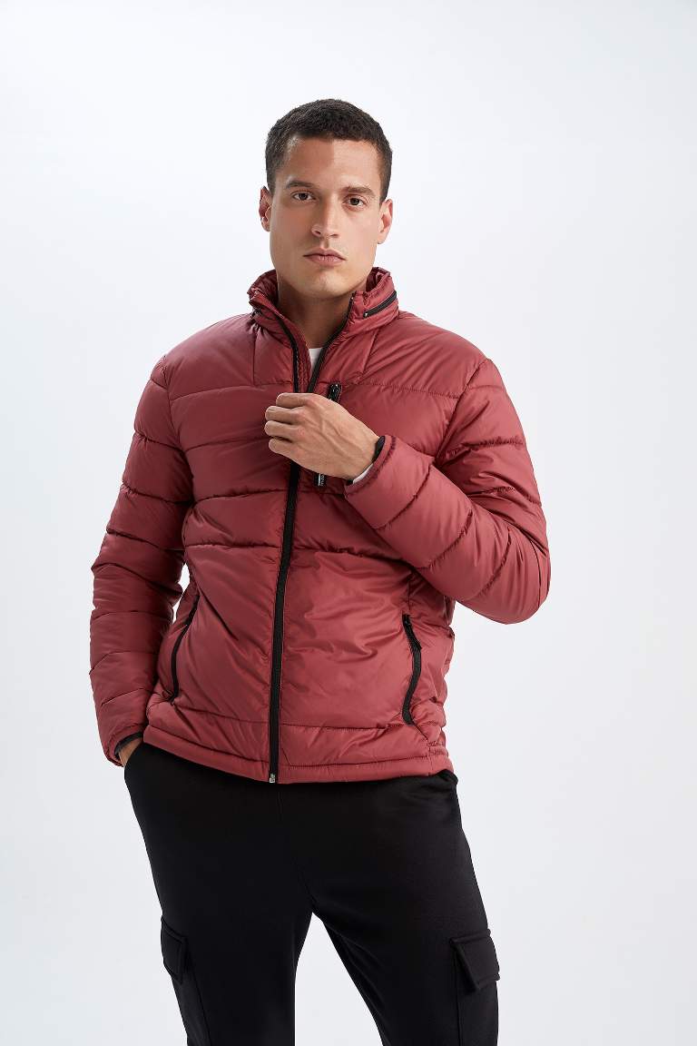 DeFactoFit Slim Fit Su İtici Rüzgar Geçirmez Şişme Mont