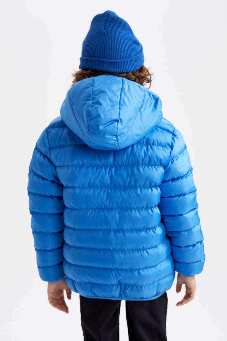 Boy Hooded Fleece Lined Puffer Jacket