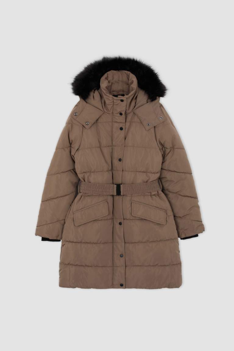 Isı Yalıtımlı Su İtici Kapüşonlu Şişme Mont Parka