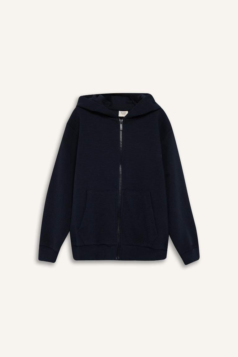 Erkek Çocuk Kapüşonlu Fermuarlı Sweatshirt