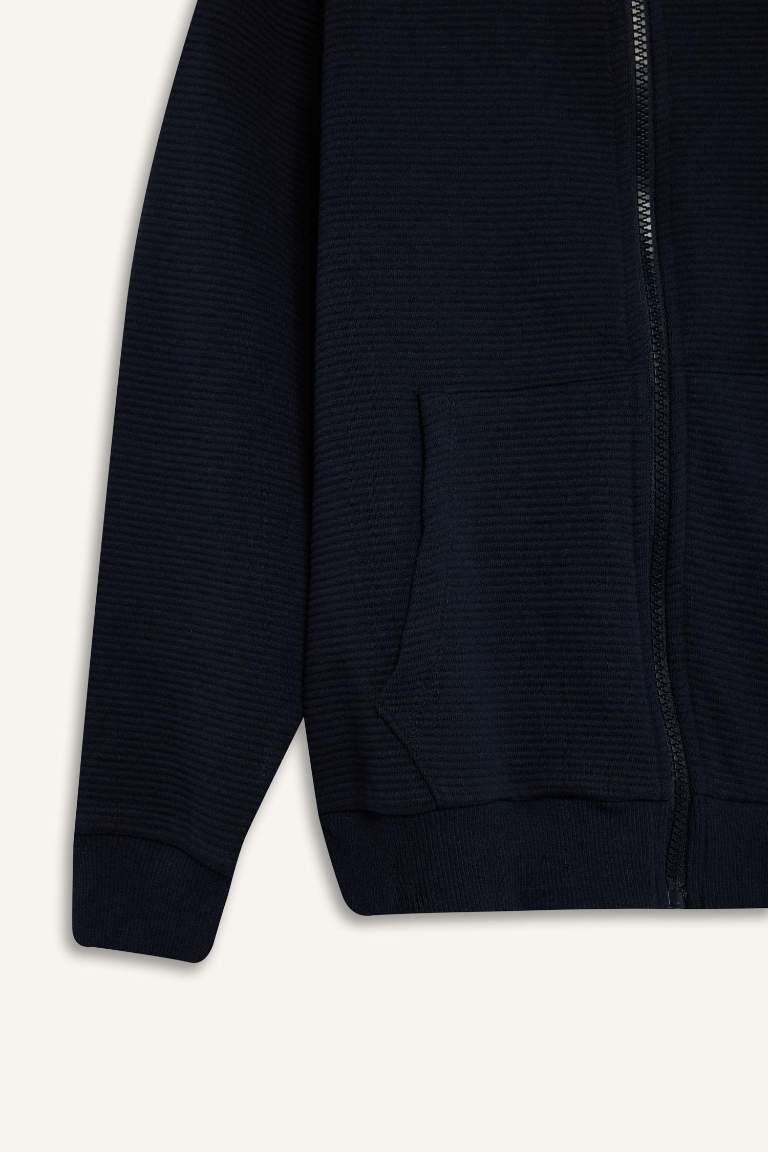 Erkek Çocuk Kapüşonlu Fermuarlı Sweatshirt