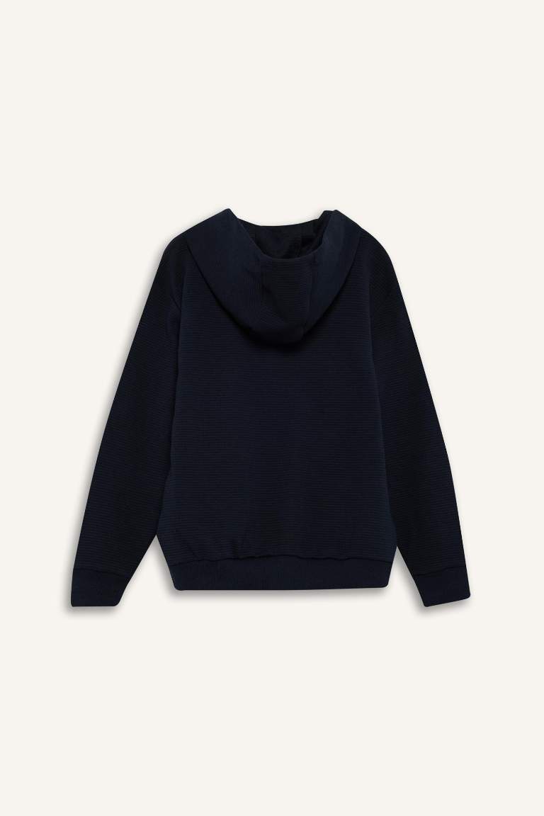 Erkek Çocuk Kapüşonlu Fermuarlı Sweatshirt