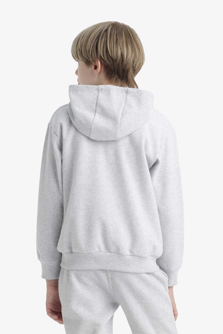 Erkek Çocuk Kapüşonlu Fermuarlı Sweatshirt