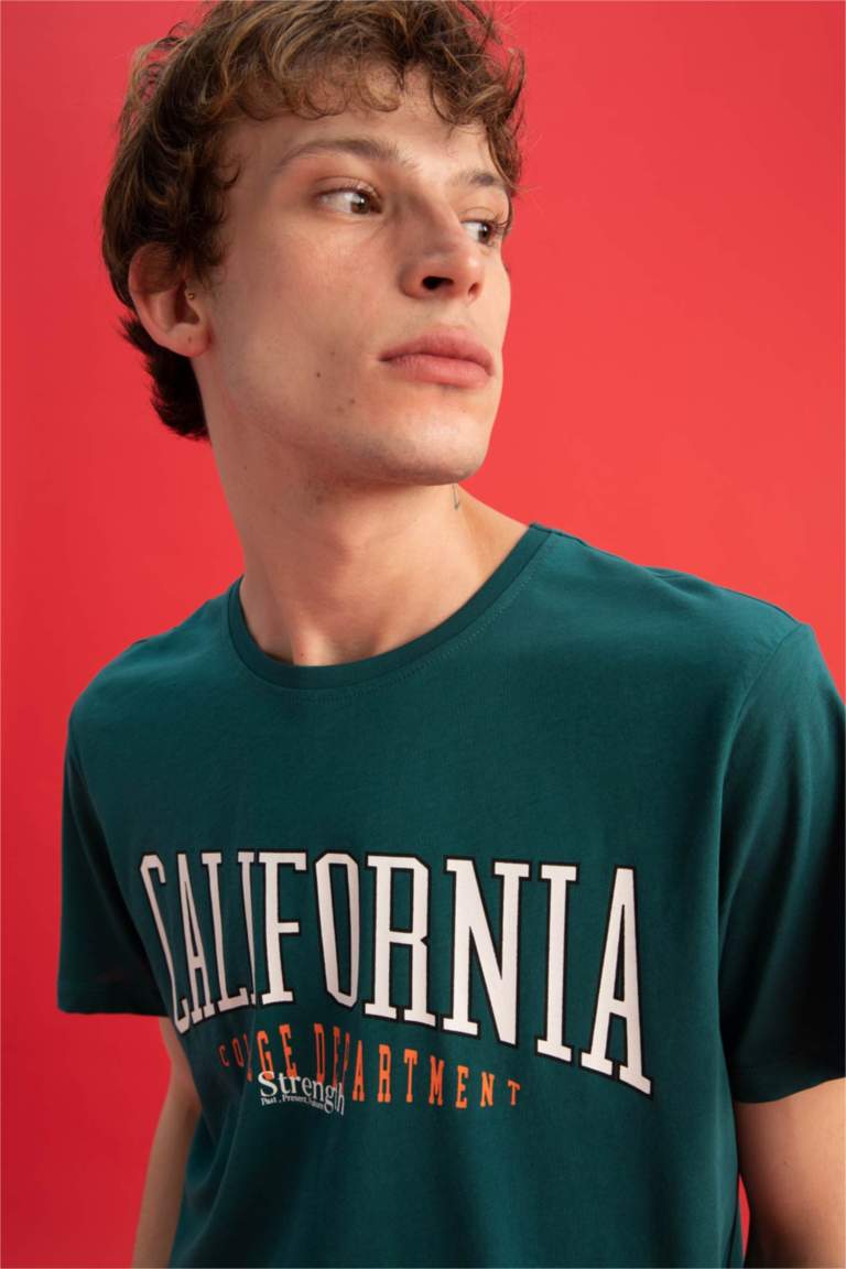 Slim Fit Short Sleeve California Print T-Shirt