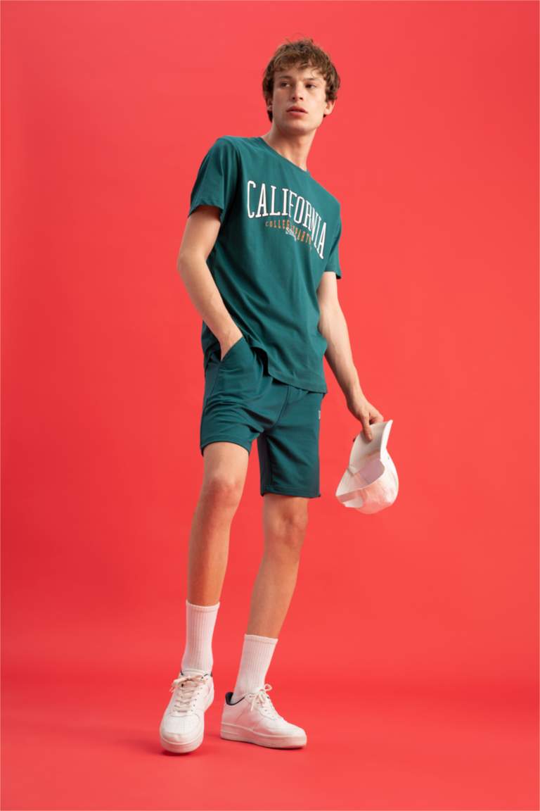 Slim Fit Short Sleeve California Print T-Shirt