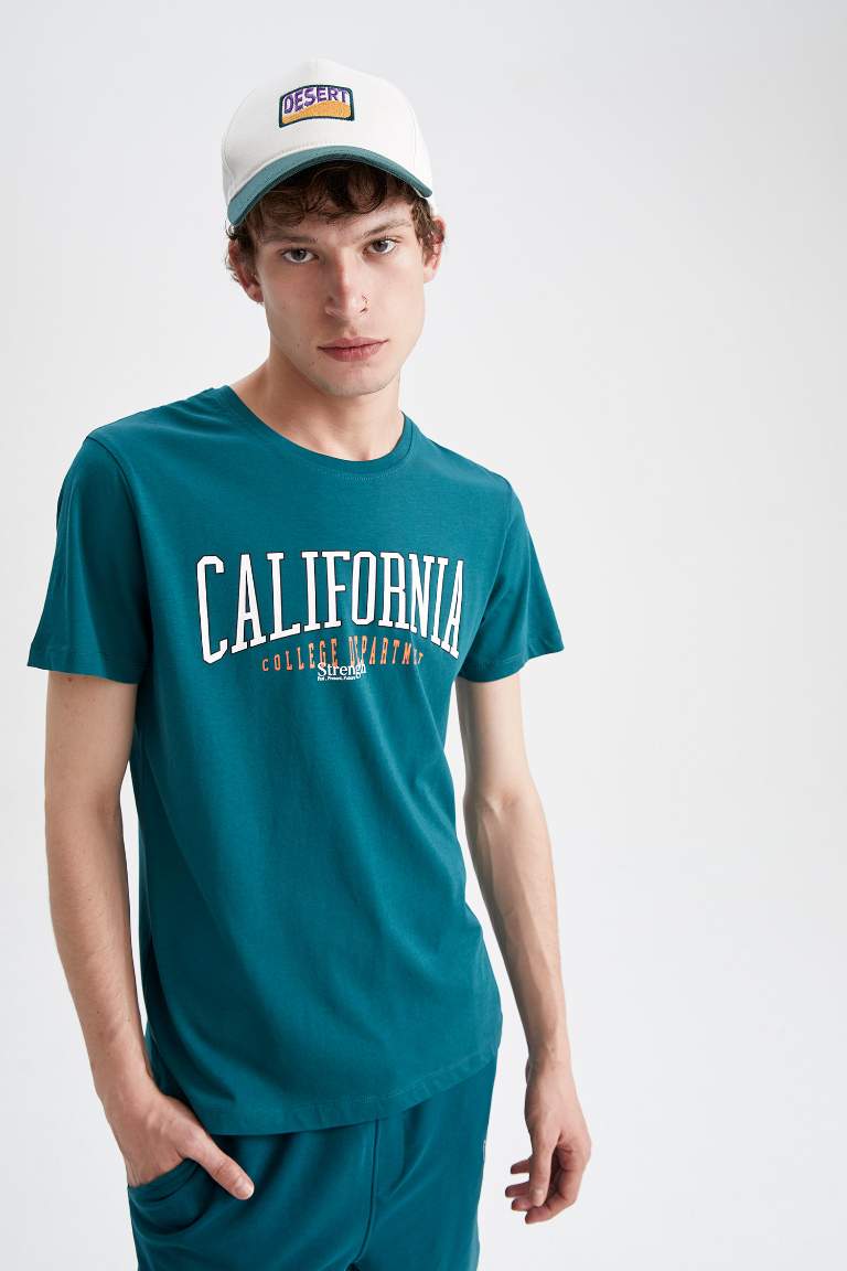 Slim Fit Short Sleeve California Print T-Shirt