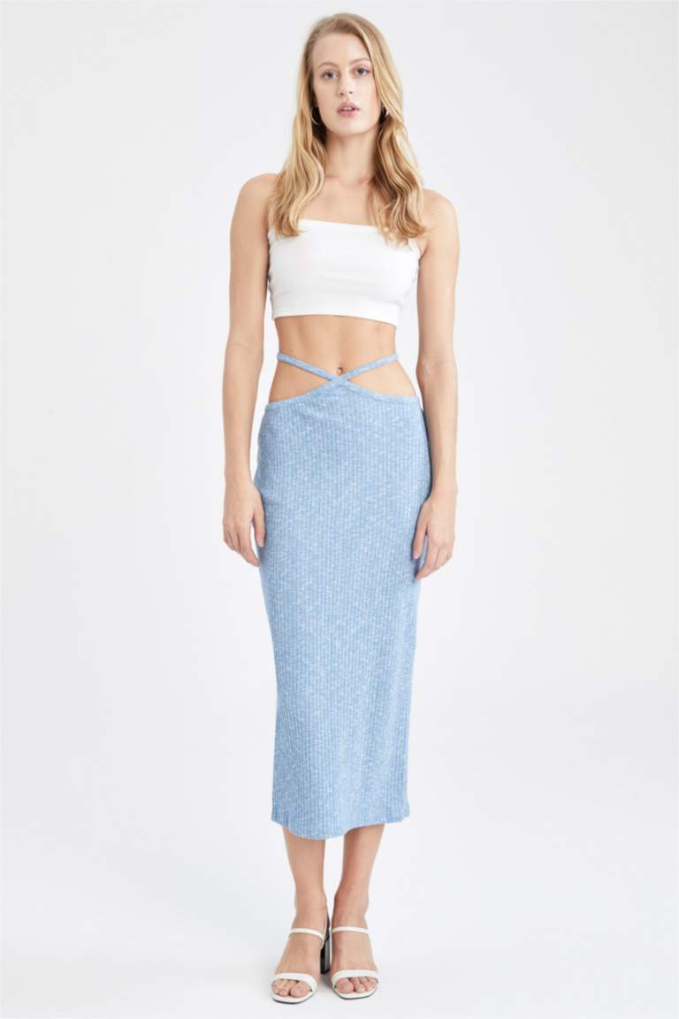 CUPSHE Jupe Midi élégante En Daim Pour Femme - Taille Haute - Jupe