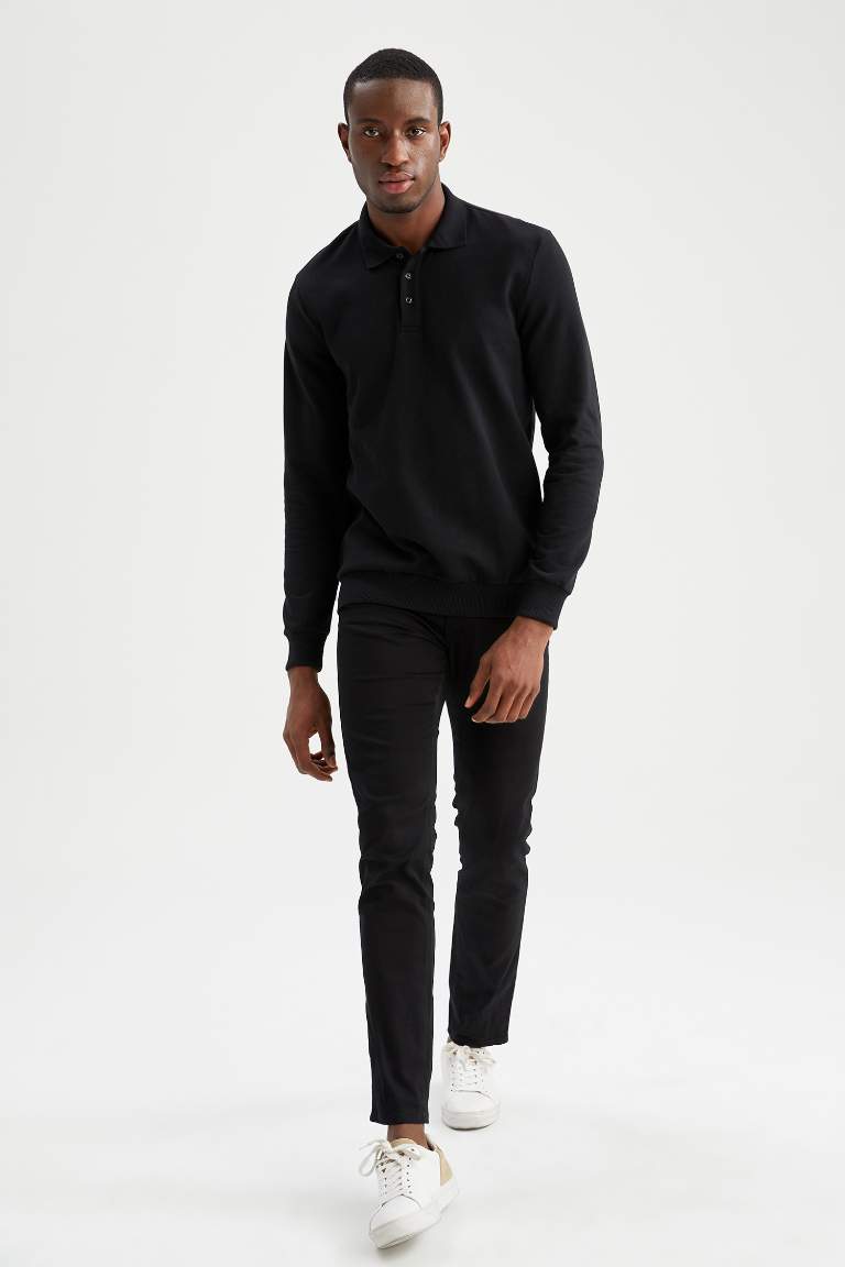 Regular Fit Polo Yaka Sweatshirt