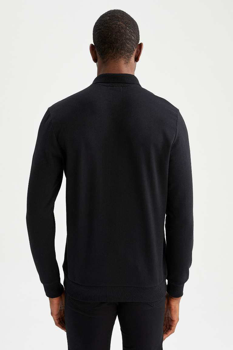 Regular Fit Polo Yaka Sweatshirt