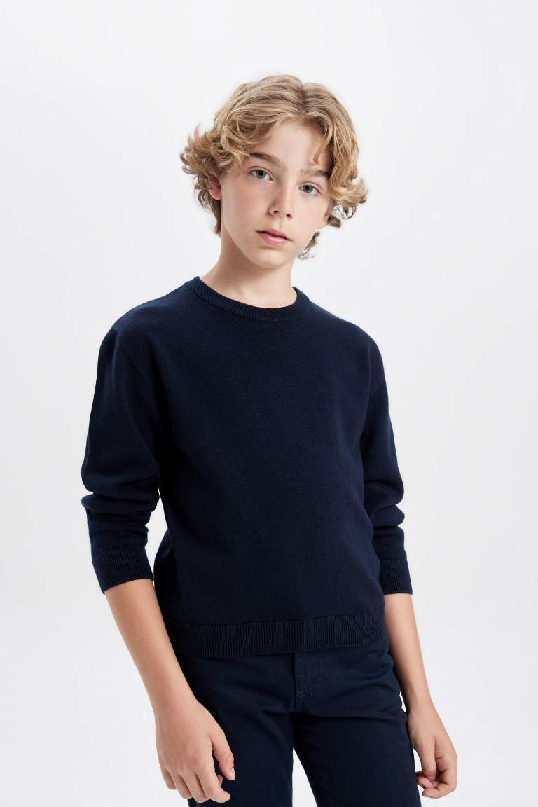 Boy Slim Fit Crew Neck Pullover