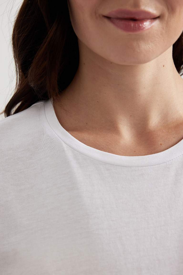 Regular Fit Bisiklet Yaka Kısa Kollu 2'li Basic Tişört	