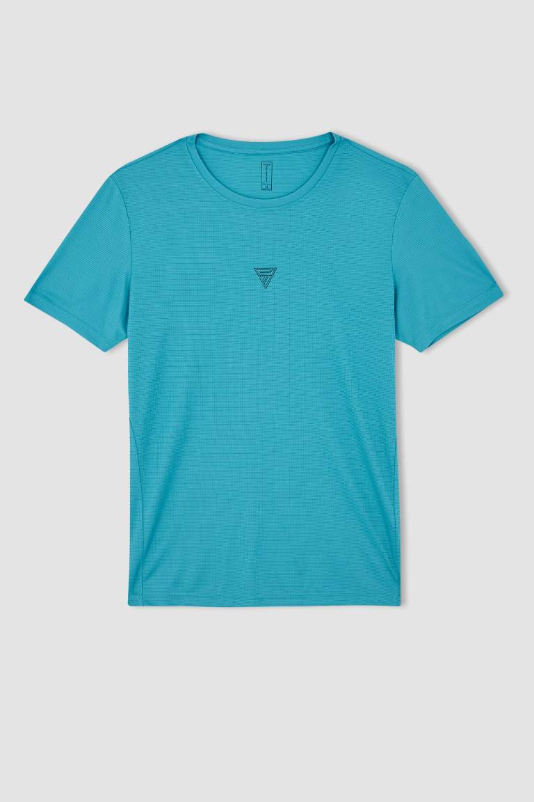 DeFactoFit Slim Fit Bisiklet Yaka Sporcu Ağır Kumaş Tişört