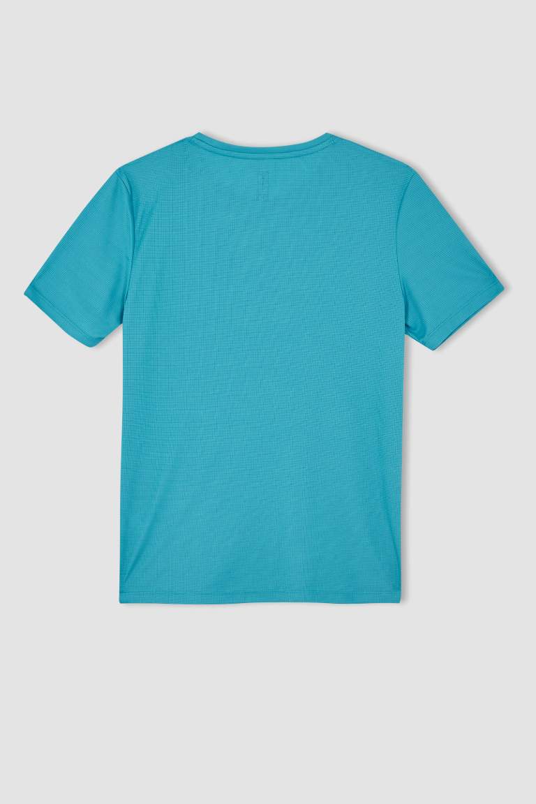 DeFactoFit Slim Fit Bisiklet Yaka Sporcu Ağır Kumaş Tişört