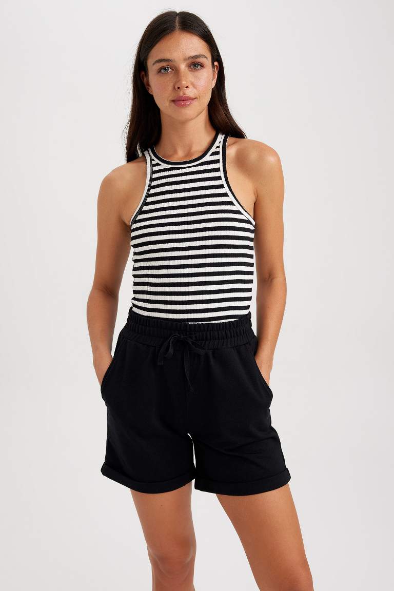 Regular Fit Elasticated Waist Mini Short