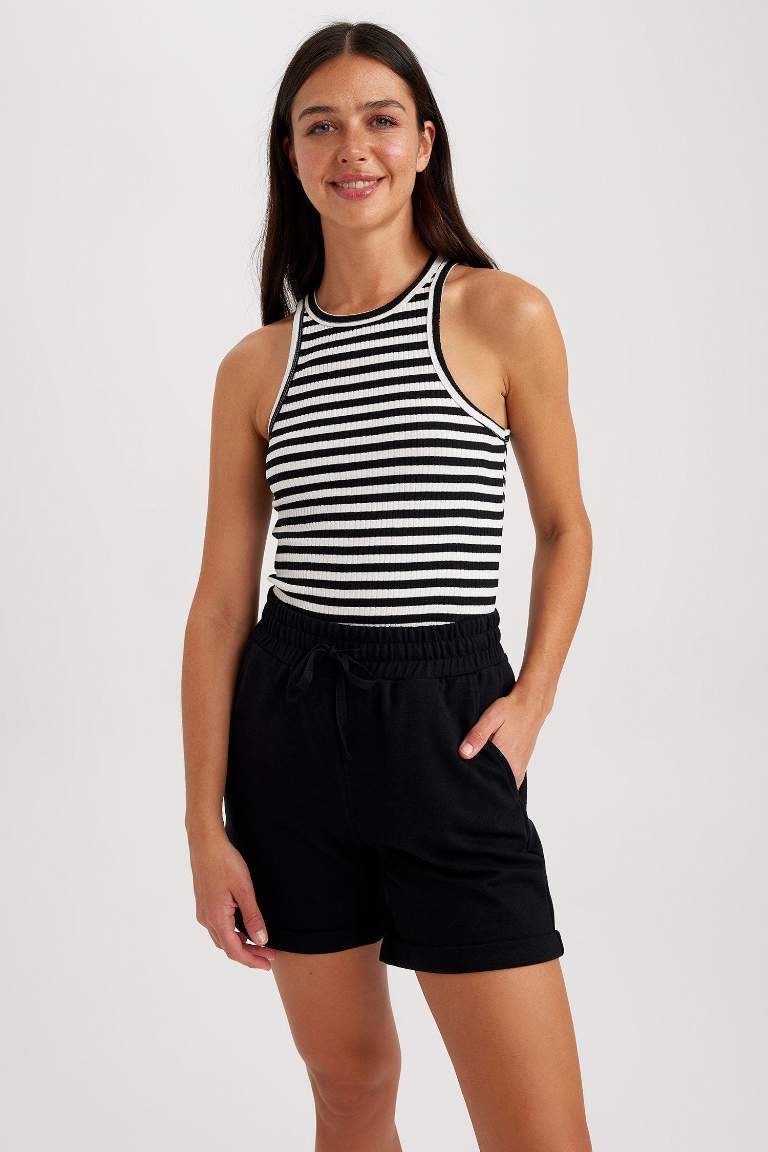 Regular Fit Elasticated Waist Mini Short