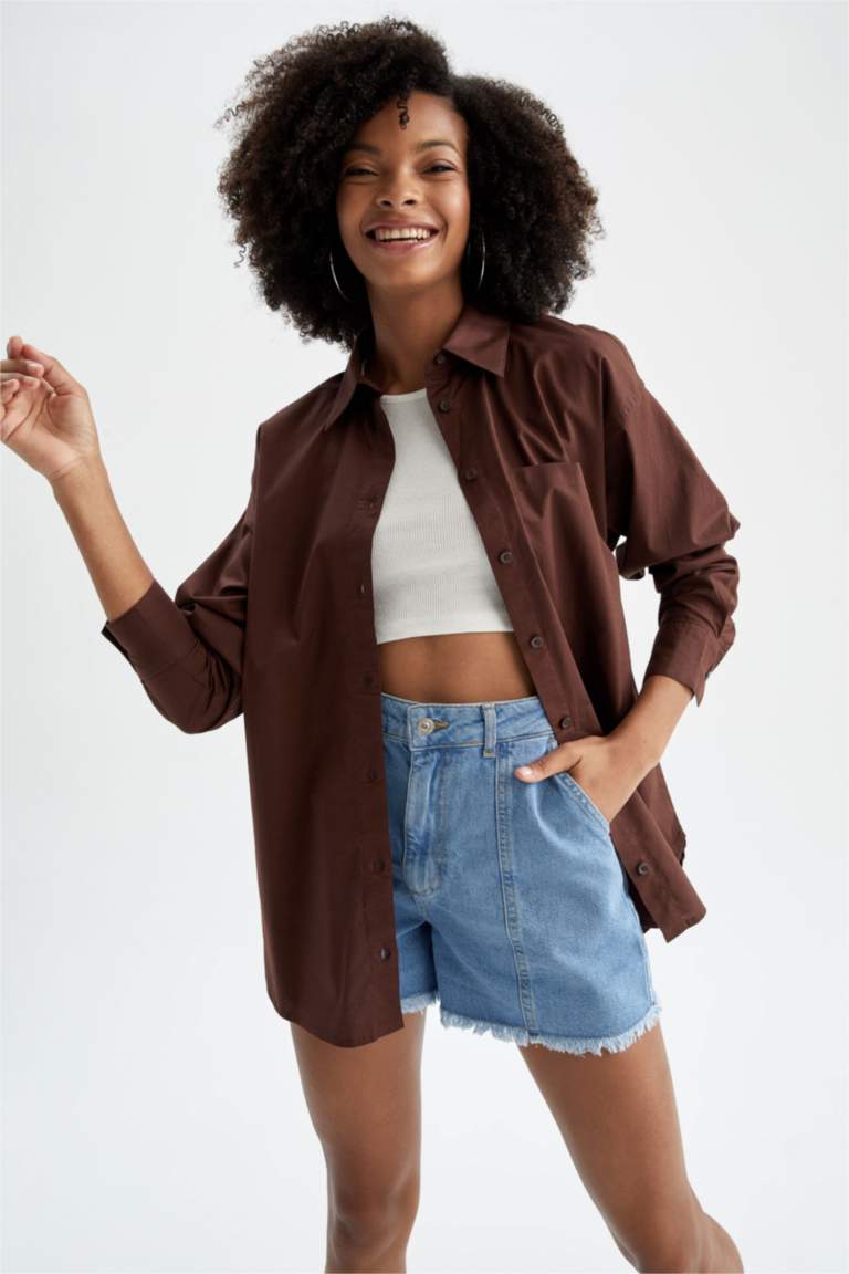 6 Chemises Marron 3XL Manches longues pas chers en gros