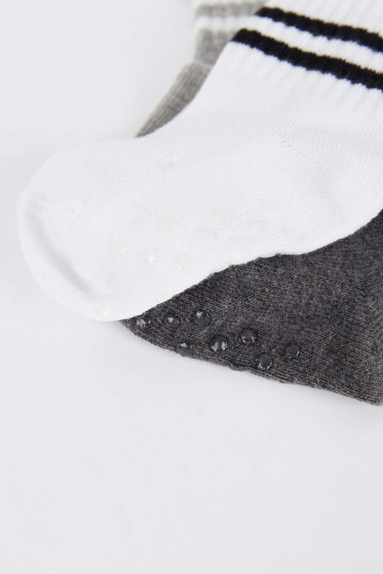 Lot de 5 chaussettes longues pour bébé garçon avec semelles antidérapantes