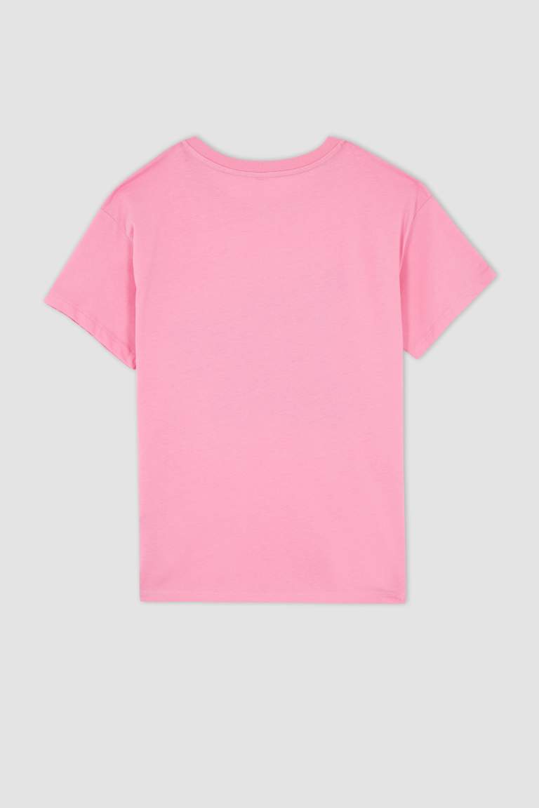 Regular Fit Crew Neck Short Sleeve Slogan Print T-Shirt