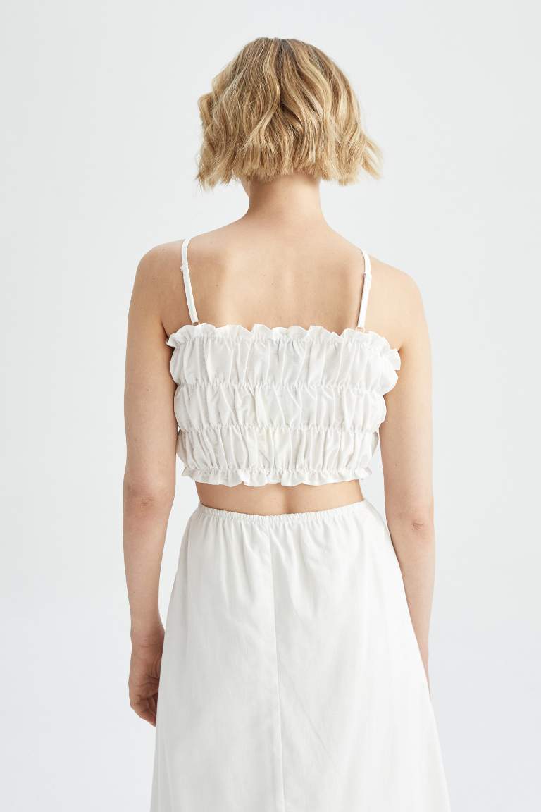 Crop Strapless Sleeveless Blouse