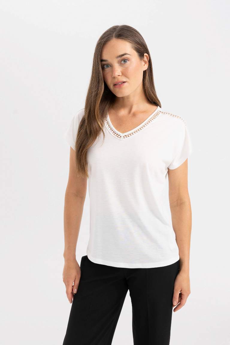 V Neck Short Sleeve T-Shirt