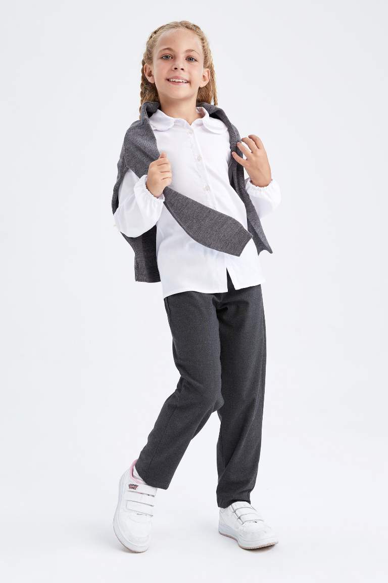 Girl's Anthracite School Trousers