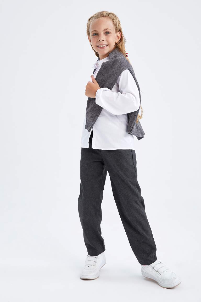 Girl's Anthracite School Trousers