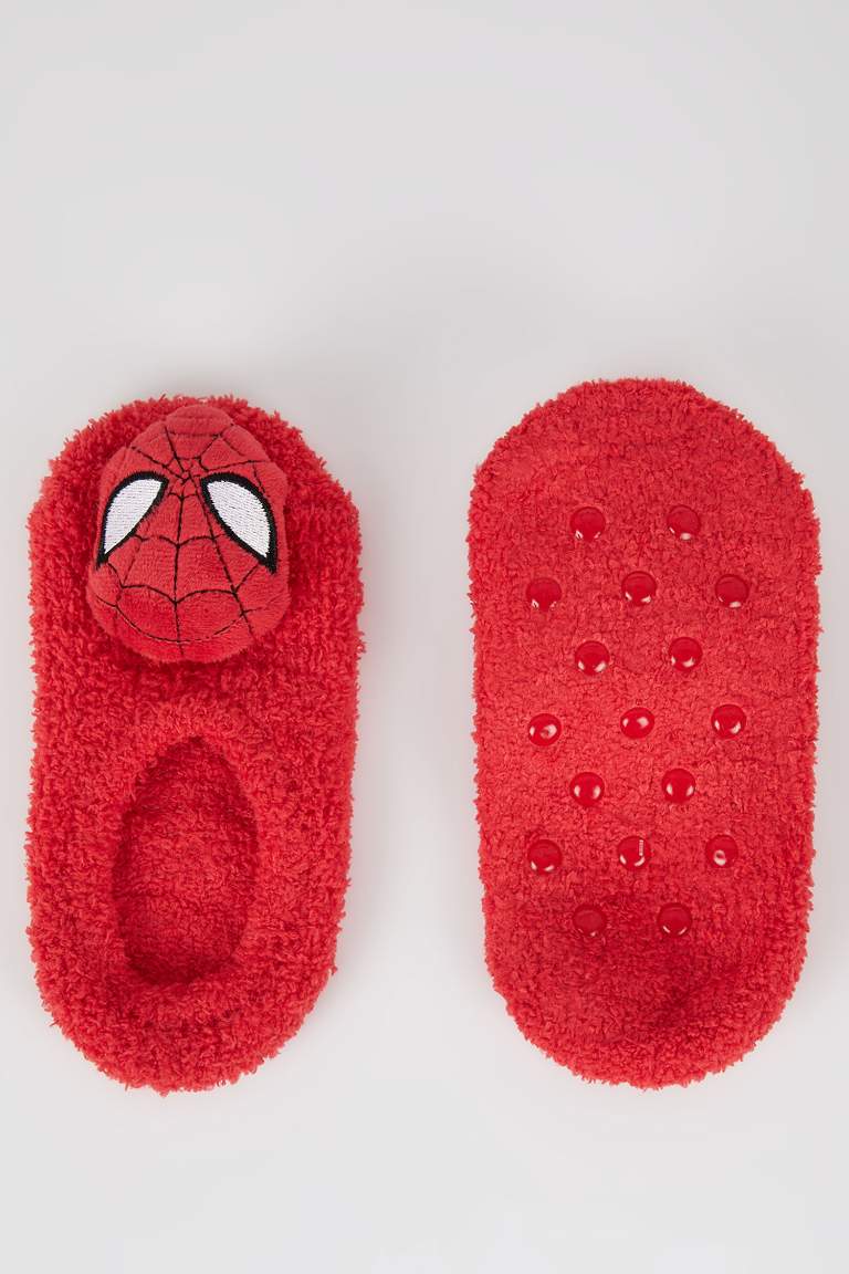 Erkek Çocuk Marvel Spiderman Pamuklu Ev Çorabı