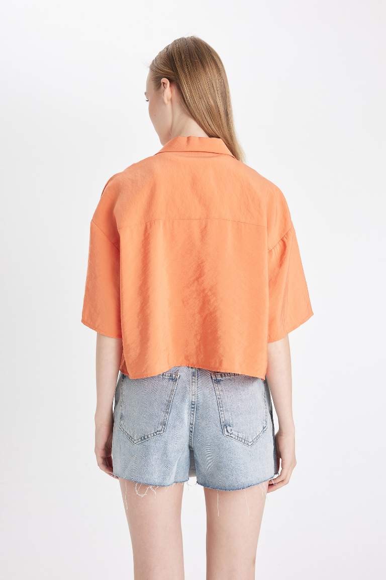 Oversize Fit Pajama Collar Modal Shirt