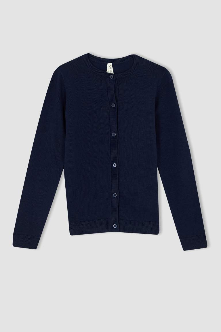 Regular Fit Crew Neck Cardigan